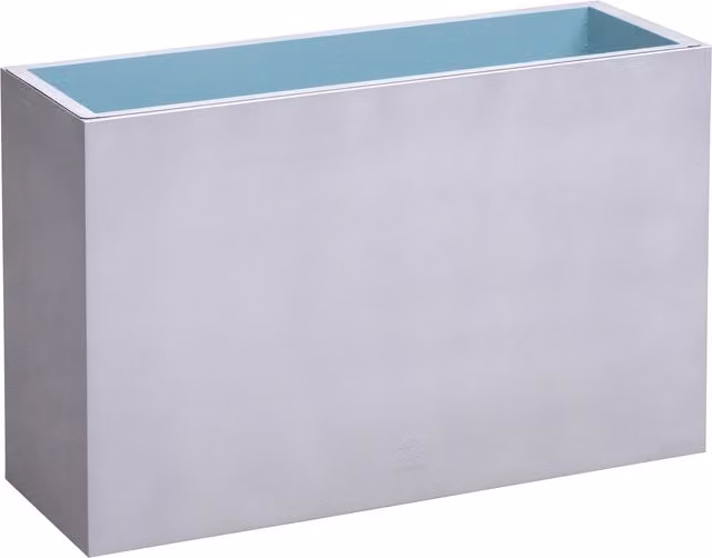 Primrose Silver Galvanised Steel Tall Trough Planter Tub with Insert