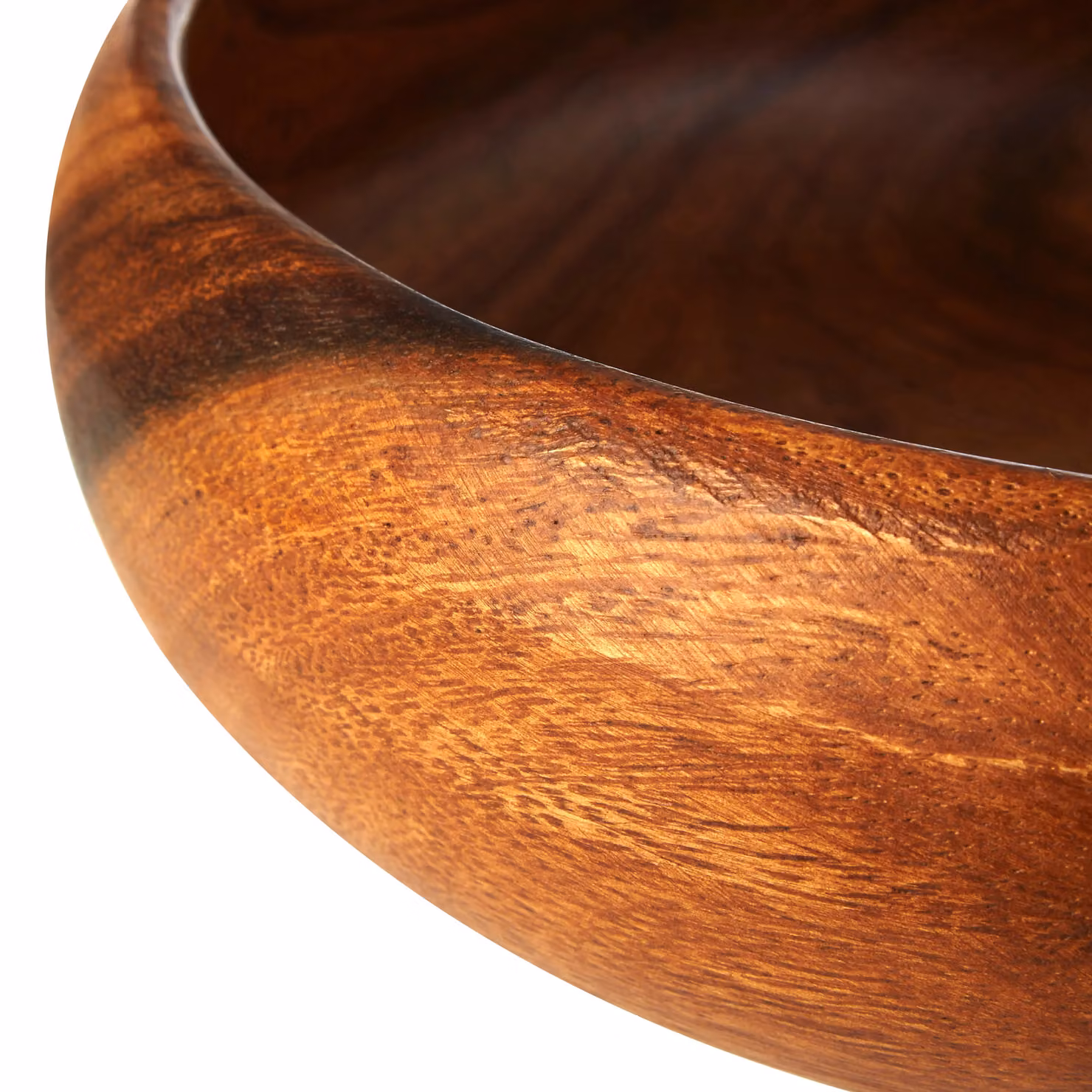 Orsina Large Round Solid Wood Salad Bowl in Brown – 4