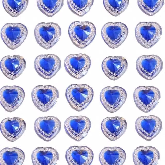 Syntego Pack of 40 Blue Heart Gems