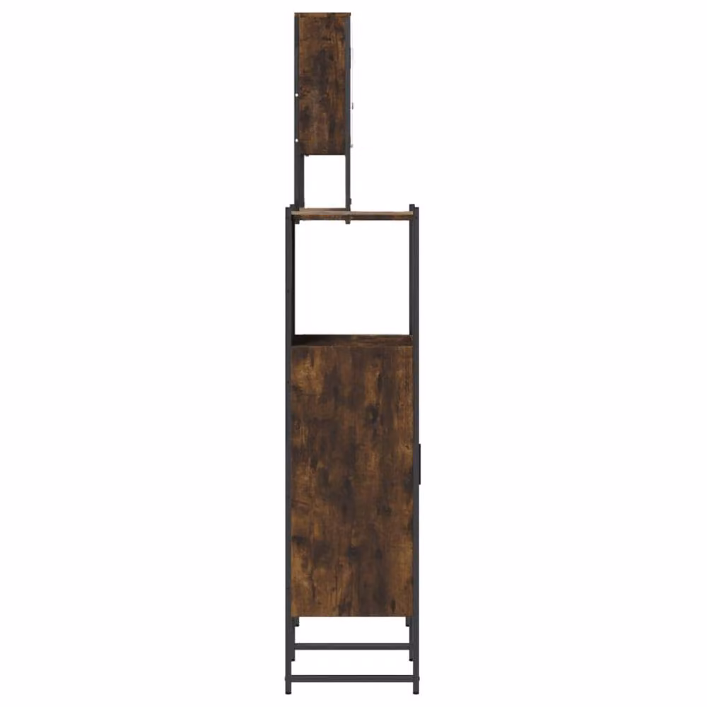 Berkfield Home 3 Piece Industrial Bathroom Furniture Set in Smoked Oak Brown – 3