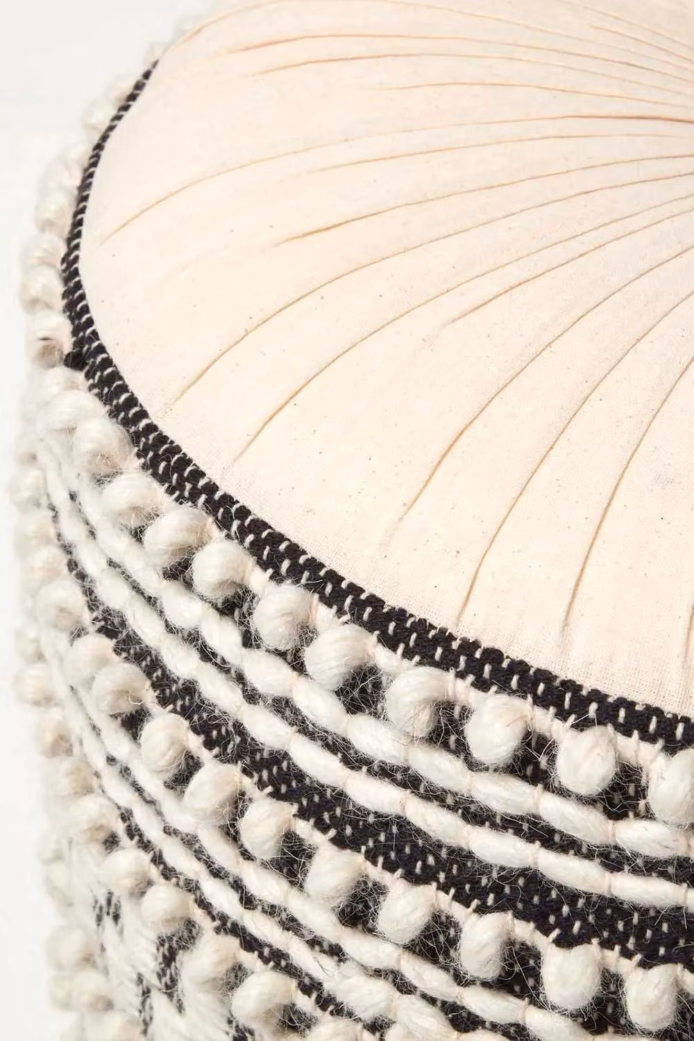 Homescapes Priya Macrame Boho Cotton Pouffe in Natural – 3