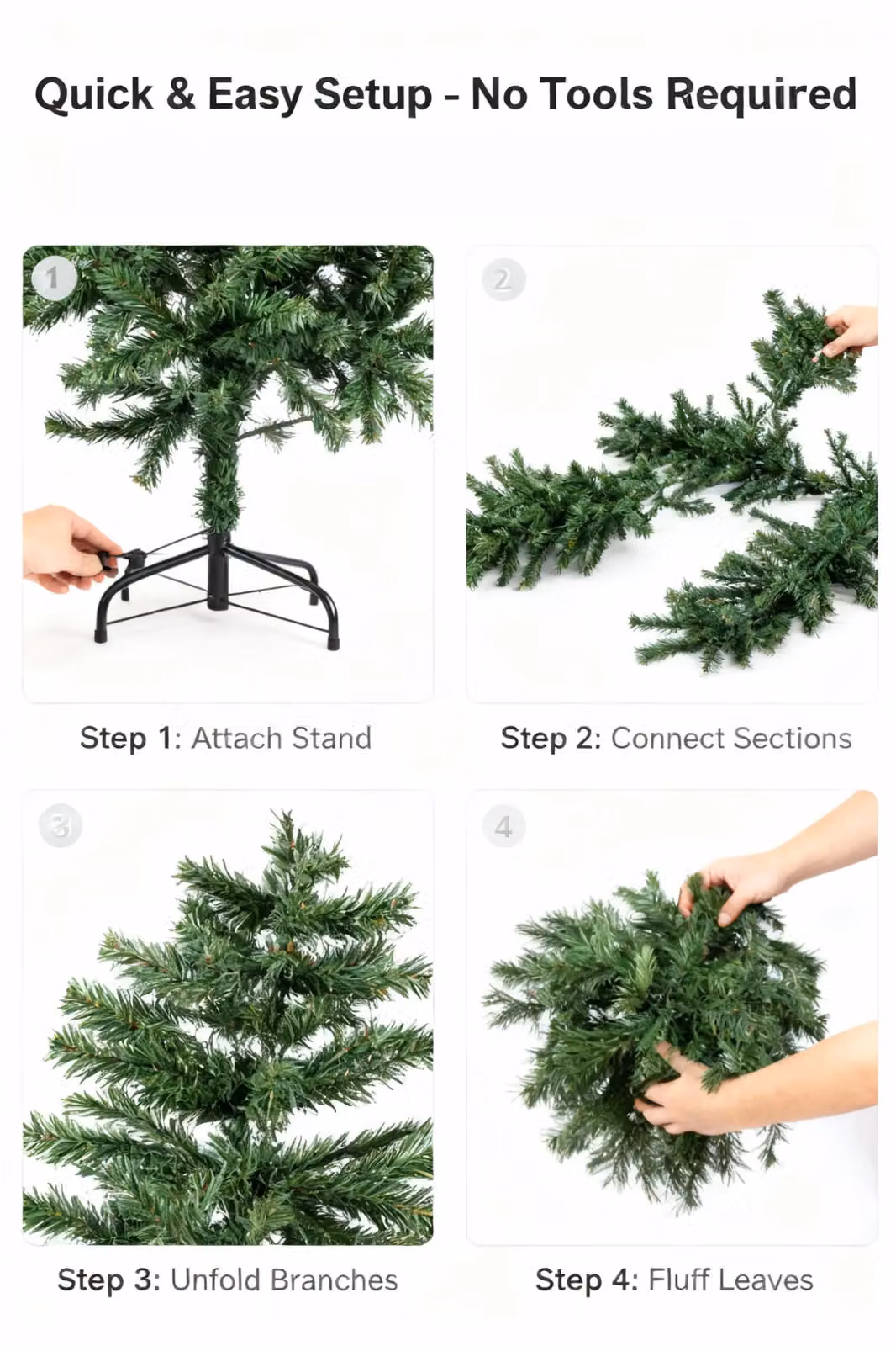 Shatchi 6ft Boston Pine Artificial Green Christmas Tree with 478 Tips – 5
