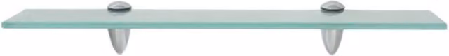 Berkfield Home Modern Floating Glass Shelves, 2 Pack, Clear, W: 50 cm, D: 20 cm