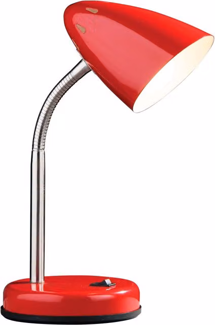 Premier Housewares Red and Chrome Adjustable Metal Desk Lamp – 5