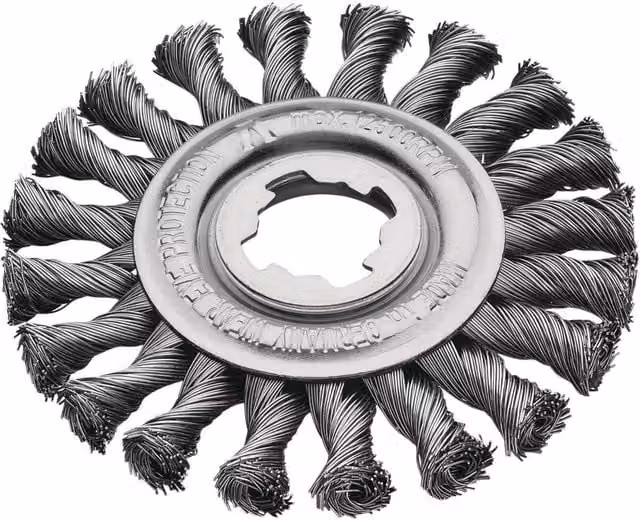 Lessmann X-lock Non-spark Knot Wheel Brush for Angle Grinders in Silver and Multicolour