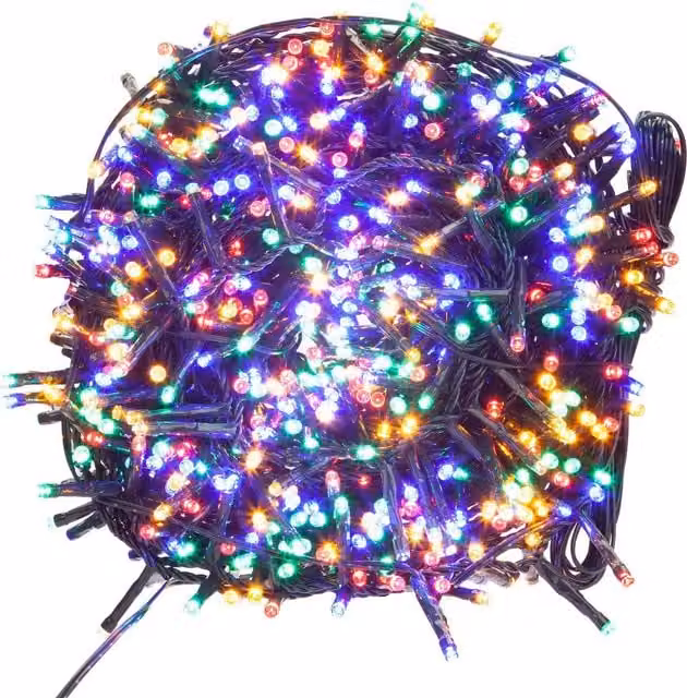 VFM e-Store Multi-Coloured LED Christmas Fairy Lights, 800 LED, 20m, Mains Operated