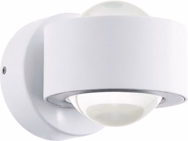 Loops White Aluminium and Transparent Plastic LED Wall Light with 2x2.5W Bulbs Included – 1