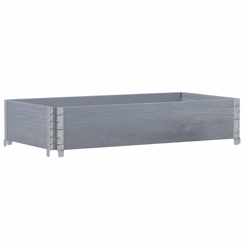 Berkfield Home Grey Solid Pine Wood Garden Planter Tub W/D/H: 100 x 50 cm – 2