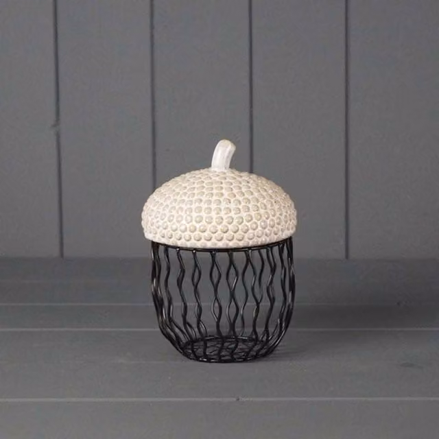 KDMD Modern Round Metal Tabletop Plant Pot in Black