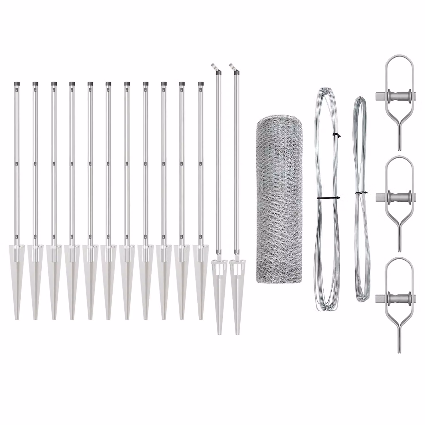 Berkfield Home Set of 2 Galvanised Steel Round Fencing in Silver, 25 m – 2