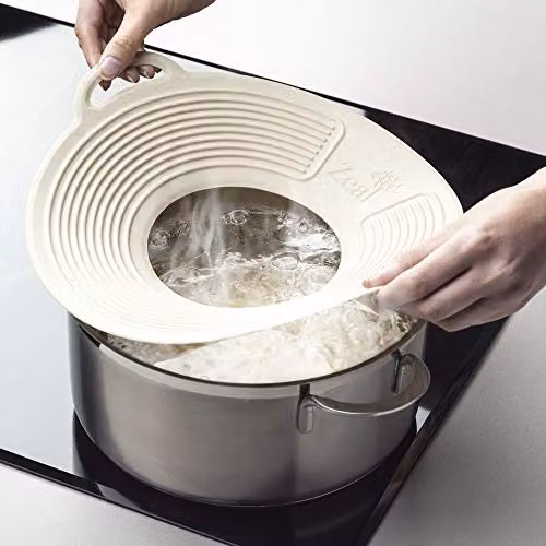 Zeal Classic Silicone Boil Over Lid in Beige – 2