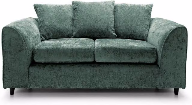 Abakus Direct Harriet 2 Seater Sofa in Green Velvet Fabric