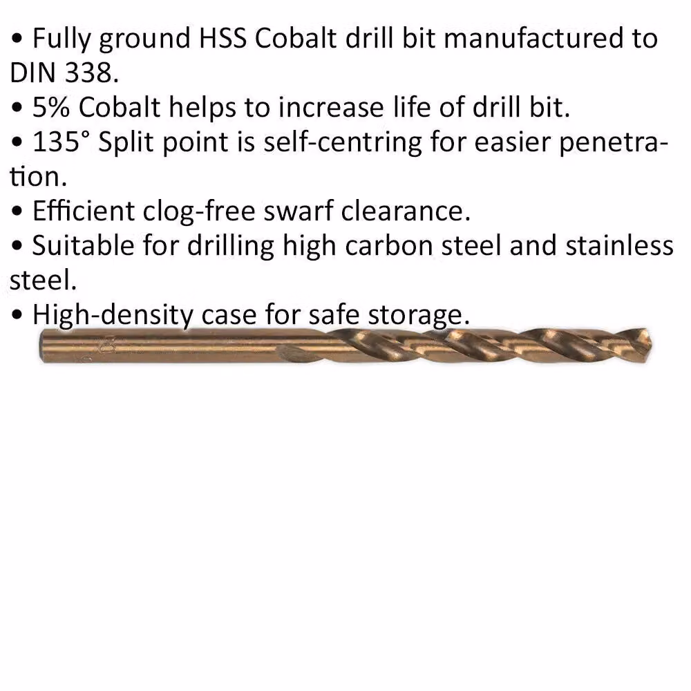 Loops 10 Pack Gold HSS Cobalt Twist Drill Bits, 5mm – 2