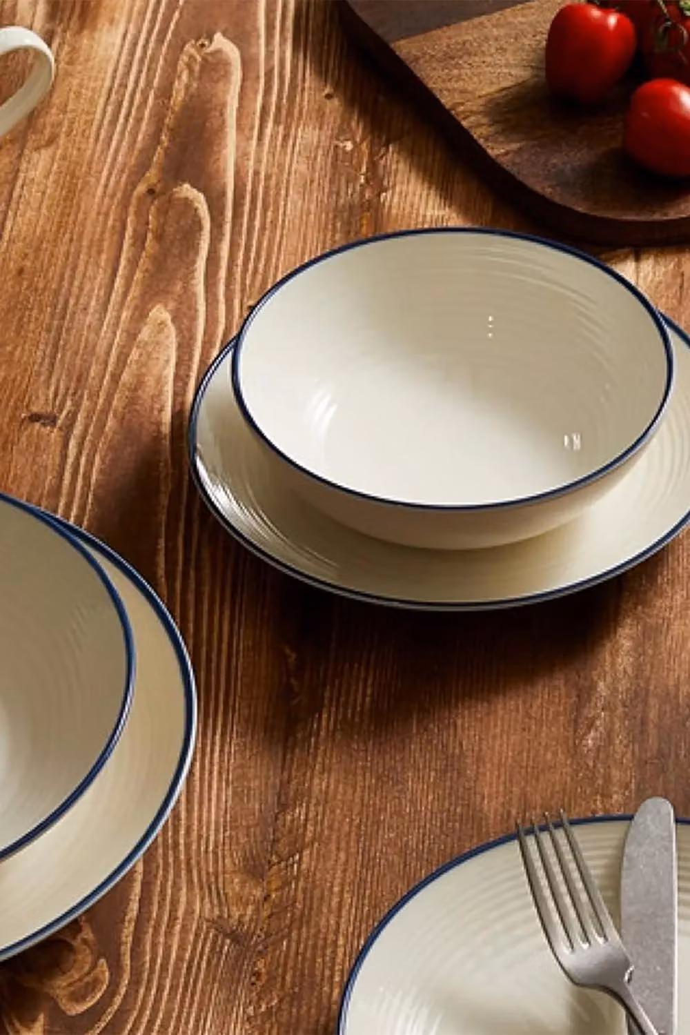 Royal Doulton Gordon Ramsay Maze Denim Line 12 Piece Stoneware Dinner Set in White and Blue – 2