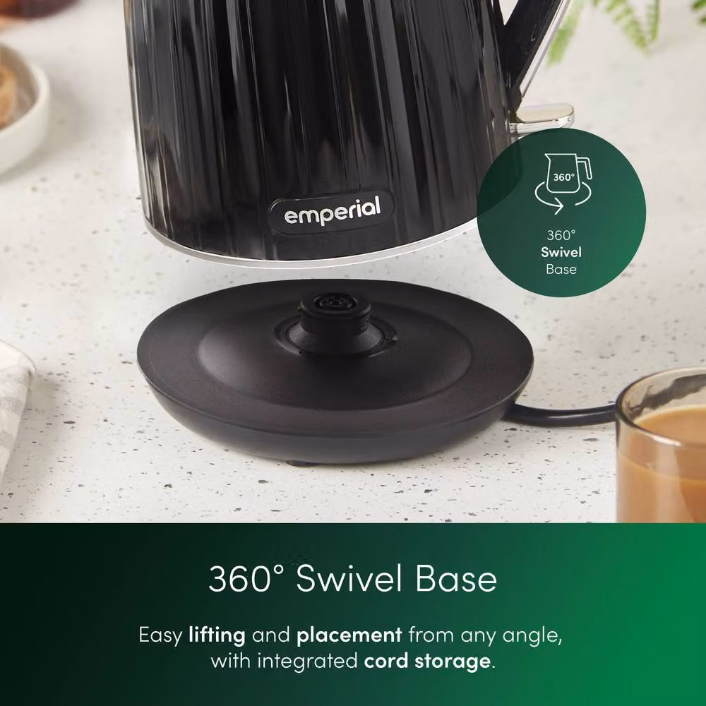 Emperial Cordless Electric Kettle in Black, 1.7L – 4