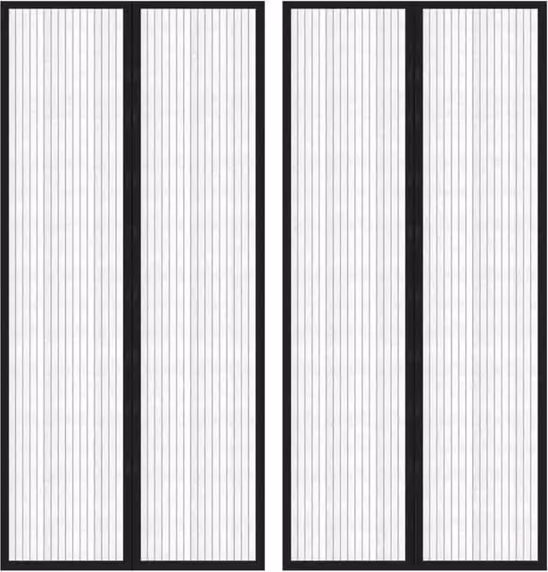 Berkfield Home Insect Door Curtains with Magnetic Blocks, Black, 2 Pack, W/H: 90 x 210 cm – 1