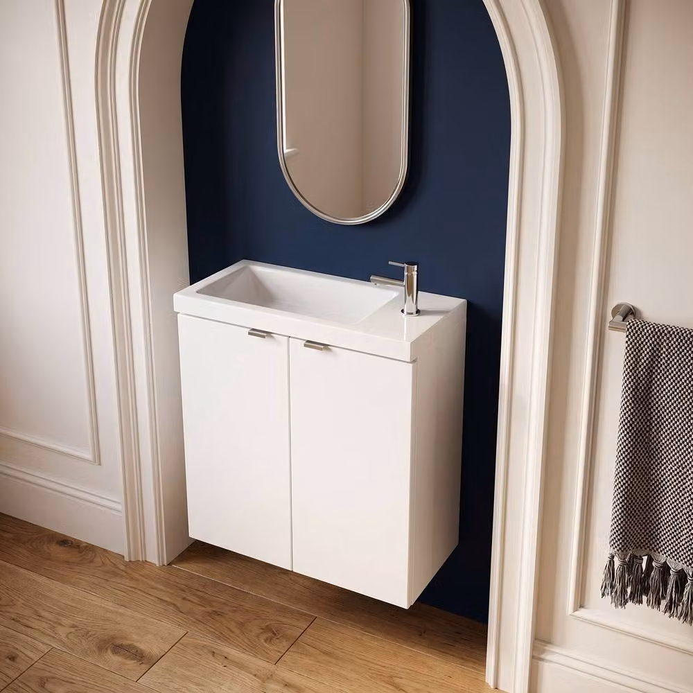 Balterley Alrewas 2 Door Wall Hung Gloss White Bathroom Vanity Unit, W: 50 cm, D: 57.9 cm, H: 50 cm – 2
