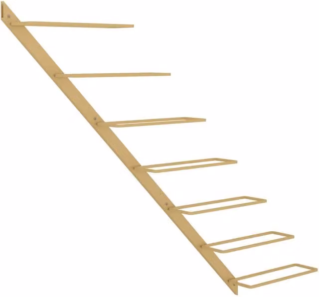 Berkfield Home Wall-mounted Gold Metal Wine Rack for 7 Bottles