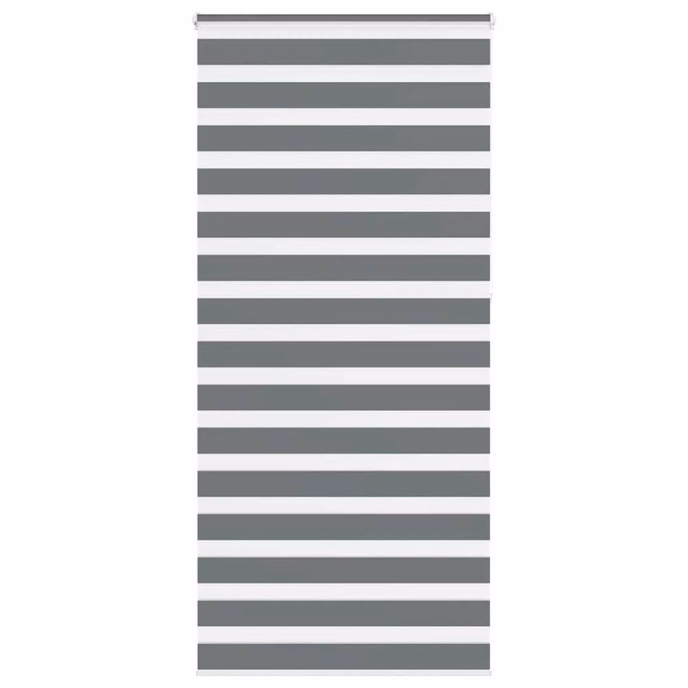 Berkfield Home Zebra Day and Night Blind in Dark Grey, W: 115 cm, H: 230 cm – 2