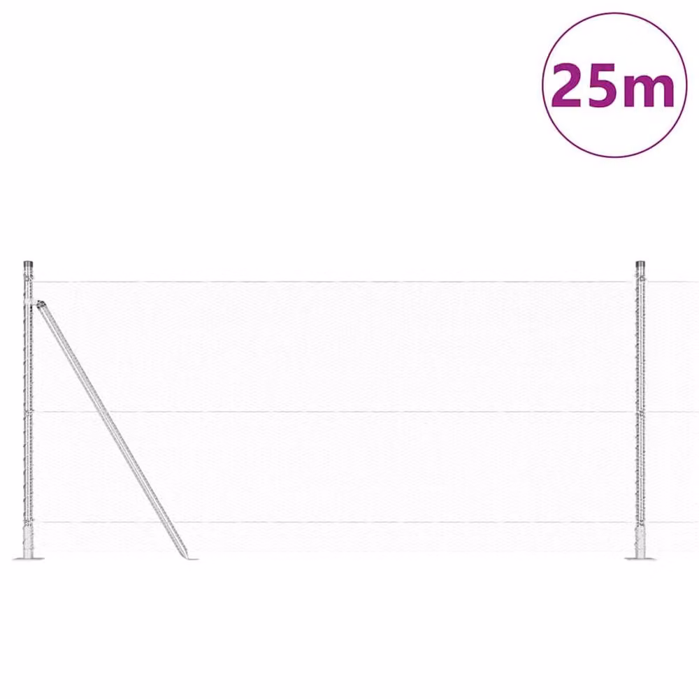 Berkfield Home Galvanised Steel Fencing Set of 2 in Silver/Grey, W: 1 m, H: 25 cm – 2