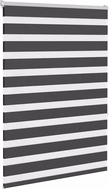 Berkfield Home Elegant Zebra Blind in Black Polyester, W: 95 cm, H: 150 cm