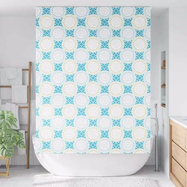 Berkfield Home Opaque Blue Shower Roller Blind, W: 150 cm, H: 240 cm