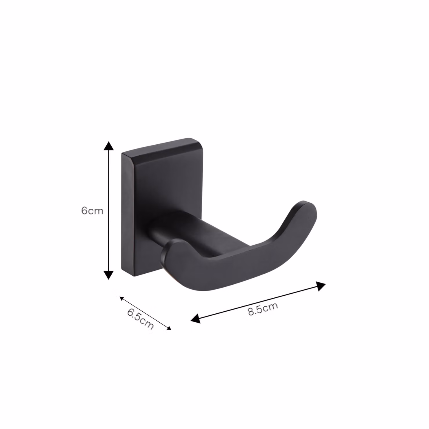 Showerdrape Unity Matt Black Stainless Steel Wall Mounted Double Robe Hook – 2