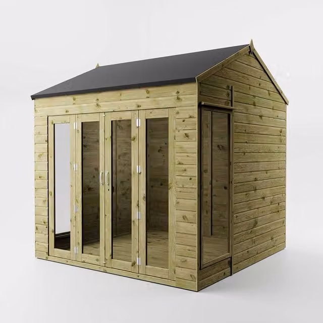 Mercia Vermont Wooden Summerhouse in Green and Brown, W: 243.84 cm, D: 243.84 cm, H: 260.4 cm – 2