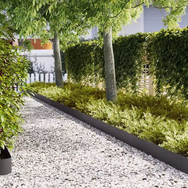 Berkfield Home Steel Lawn Edgings, Black, 50 Pieces, W: 100 cm, H: 20 cm, D: 5 cm