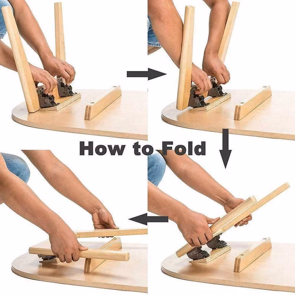 FLAVORA 4 Pack Gold 90 Degree Self Locking Folding Table and Chair Legs – 4