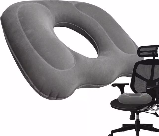 KORVIXA Inflatable Grey Breathable Velours Bedsore Seat Cushion, W/D/H: 100 x 190 cm – 1