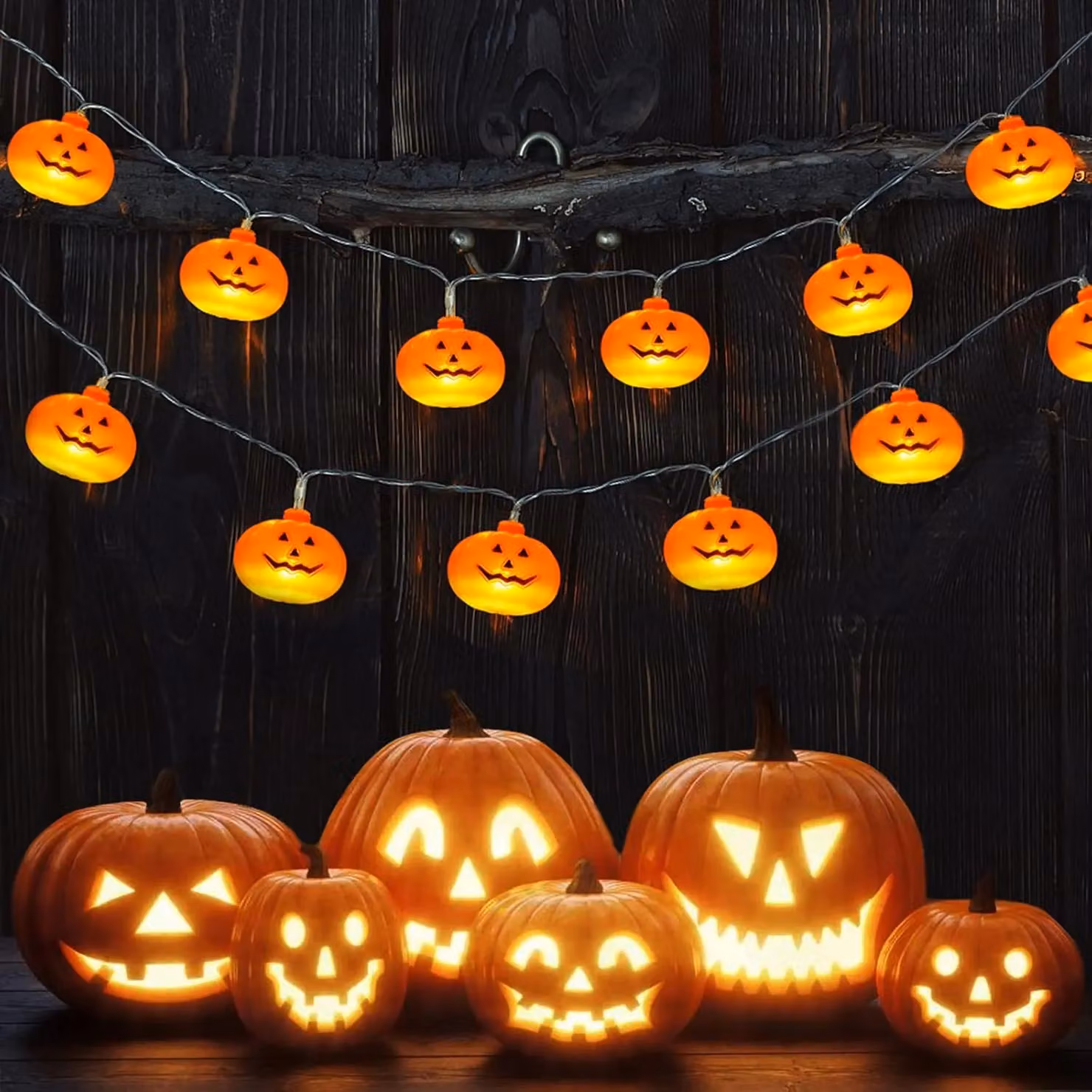 Garwarm Tukeoo 3D Pumpkin Halloween LED String Lights, Battery Operated, Orange – 5