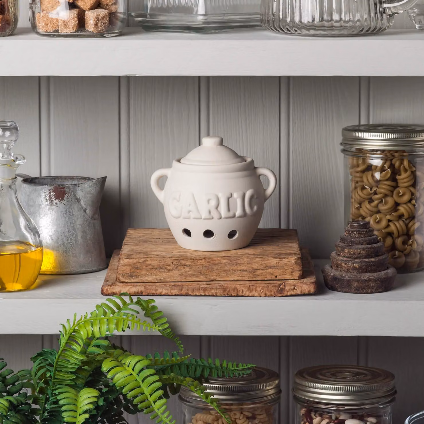 Kilo BA113 Classic Ceramic Garlic Storage Pot in Beige, Diameter: 11 cm – 2