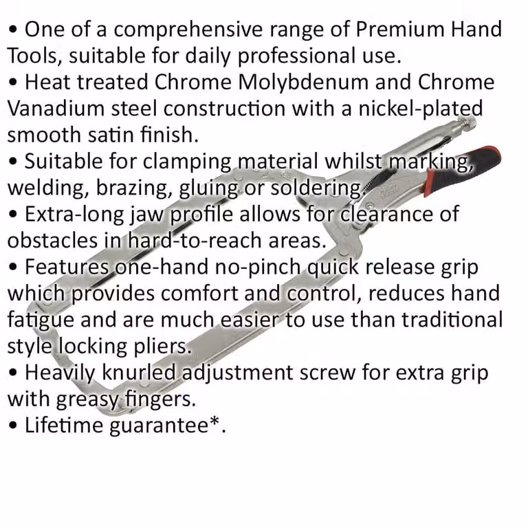 Loops 455mm Locking C-Clamp Pliers in Silver with 0-160mm Jaw Capacity