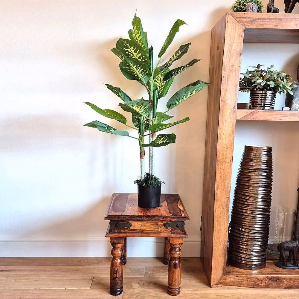 Voltico Artificial Dieffenbachia Tree in Pot, Green, Height: 100 cm – 3