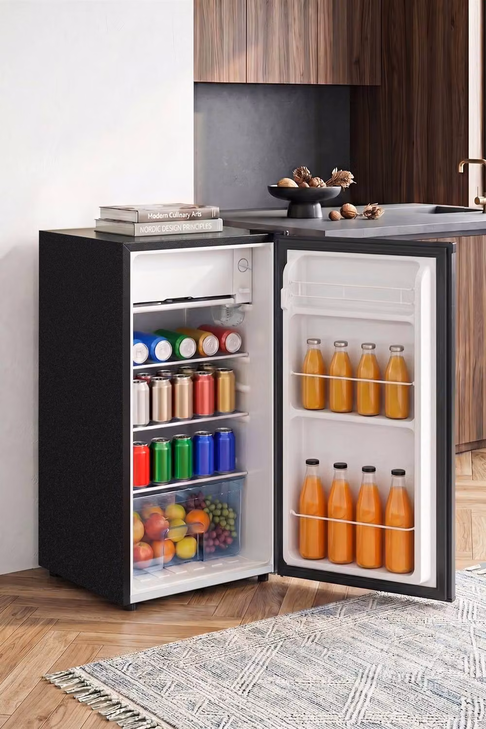 Living and Home 83L Freestanding Compressor Refrigerator with 9L Freezer Box in Black – 3