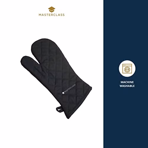 MasterClass Deluxe Professional Black Cotton Single Oven Glove – 2