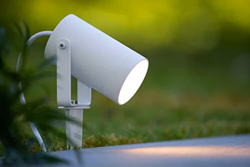 Lucide Taylor Dimmable Adjustable Ground Spike Garden Spotlight in White – 2