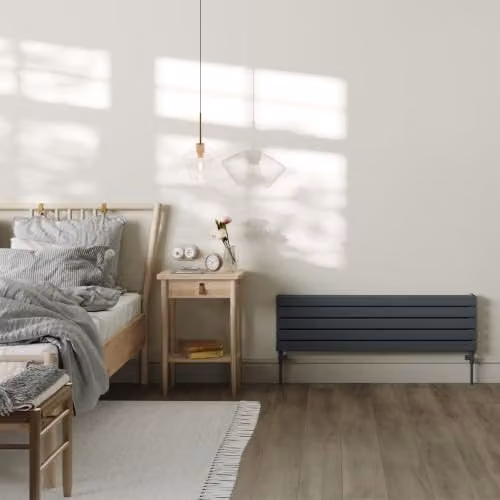 UK Radiators Typhoon Axis Anthracite Horizontal Designer Double Panel Steel Radiator W: 120 cm, H: 34 cm – 3