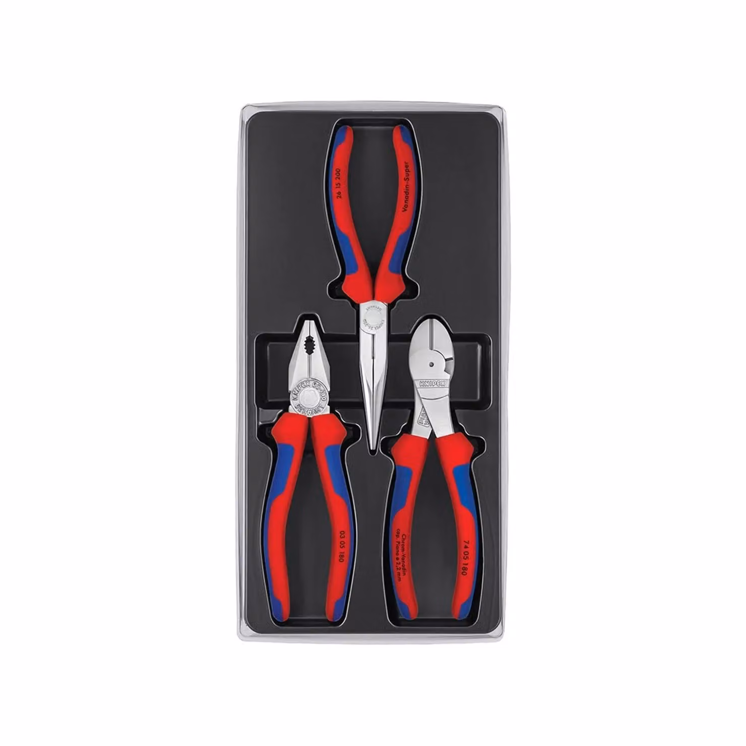 Knipex 3 Piece Steel Assembly Pack Pliers Set in Red and Multicolour – 2