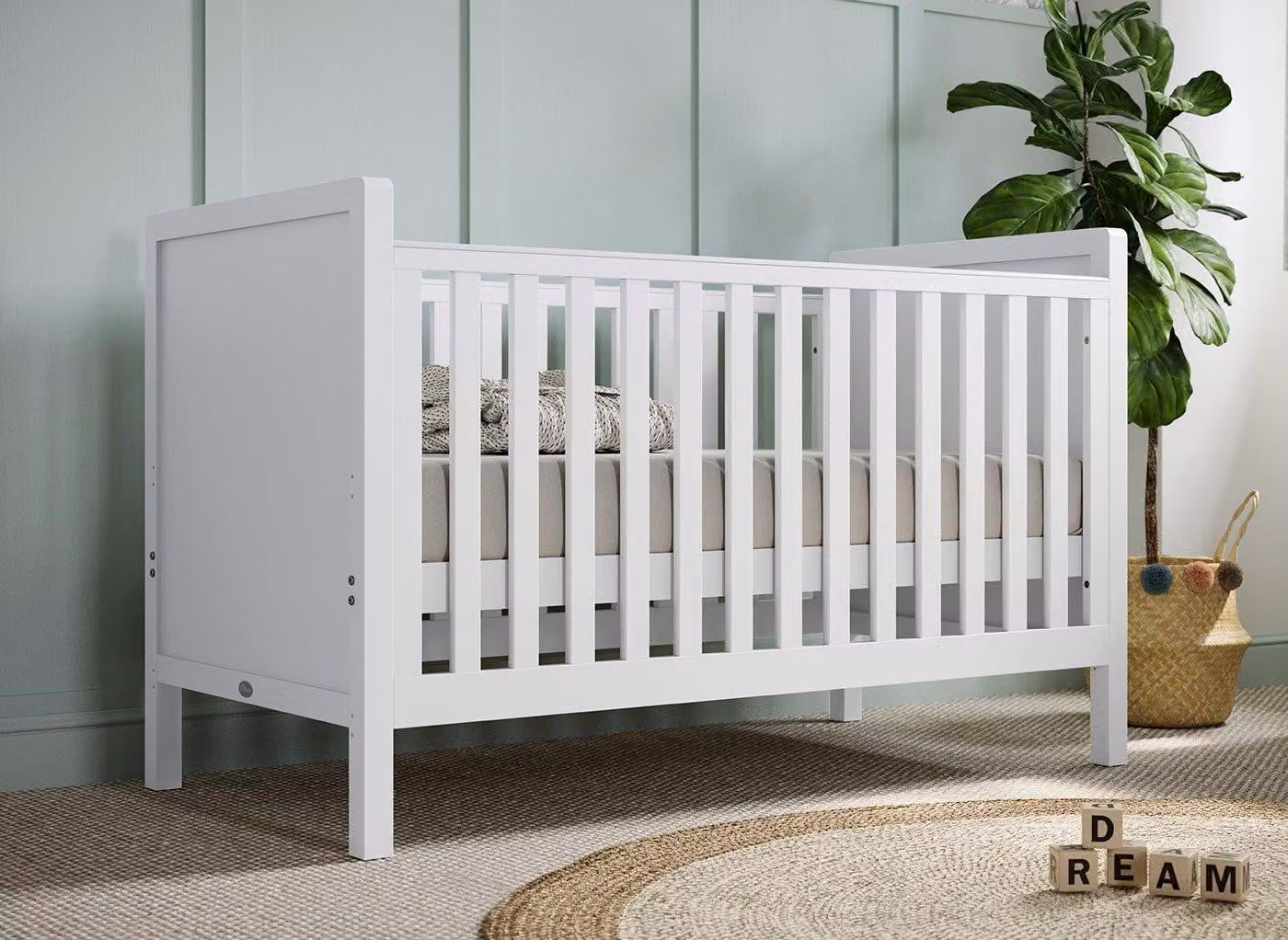Silentnight Koko White Solid Wood Cot Bed with Drop Side