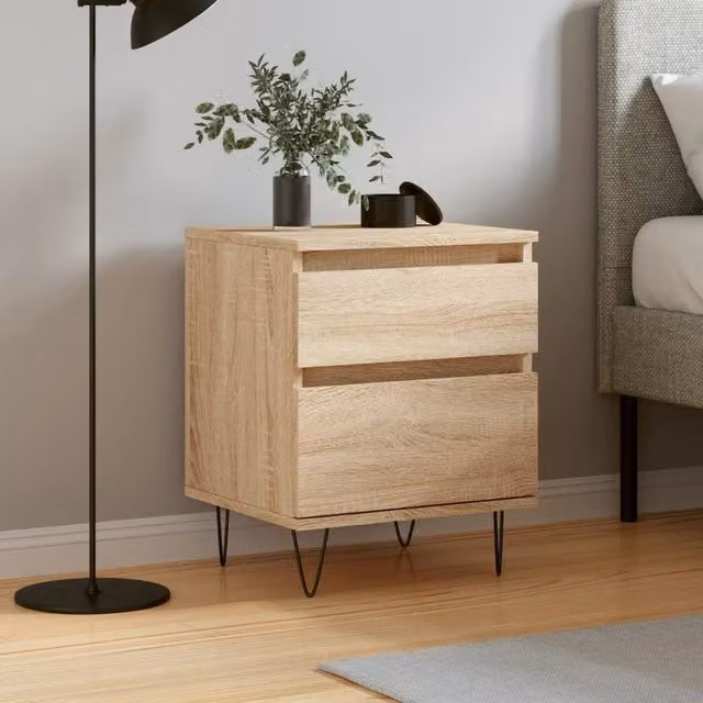 Berkfield Home Sonoma Oak Bedside Cabinet in Brown, W/D/H: 40 x 35 x 50 cm – 1