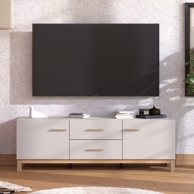Dorel Home Essex Modern TV Shelf in White