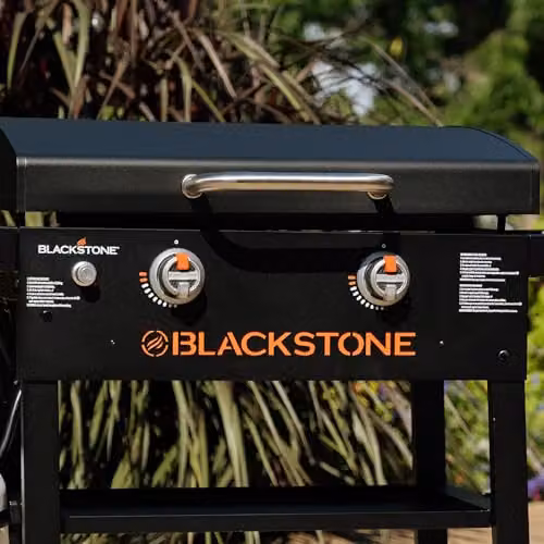 Blackstone 28 inch Black Griddle BBQ Station with Lid and Stainless Steel Cart – 4