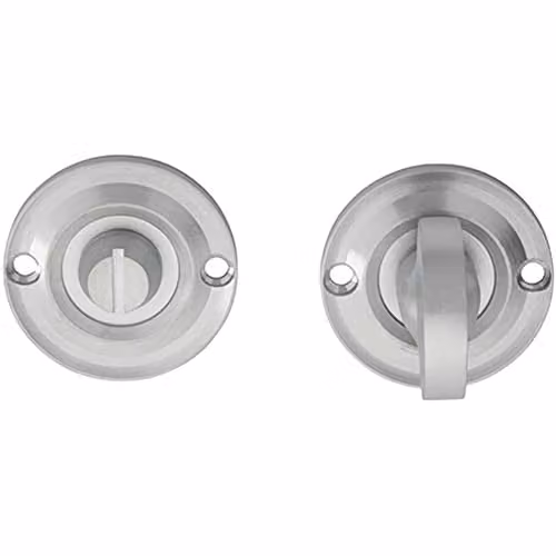 Loops Small Bathroom Thumbturn Lock and Release Handle with 67mm Spindle in Silver Satin Chrome