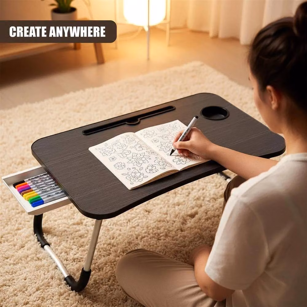 EONLION Portable Foldable Laptop Desk Table in Black, 100 cm – 5