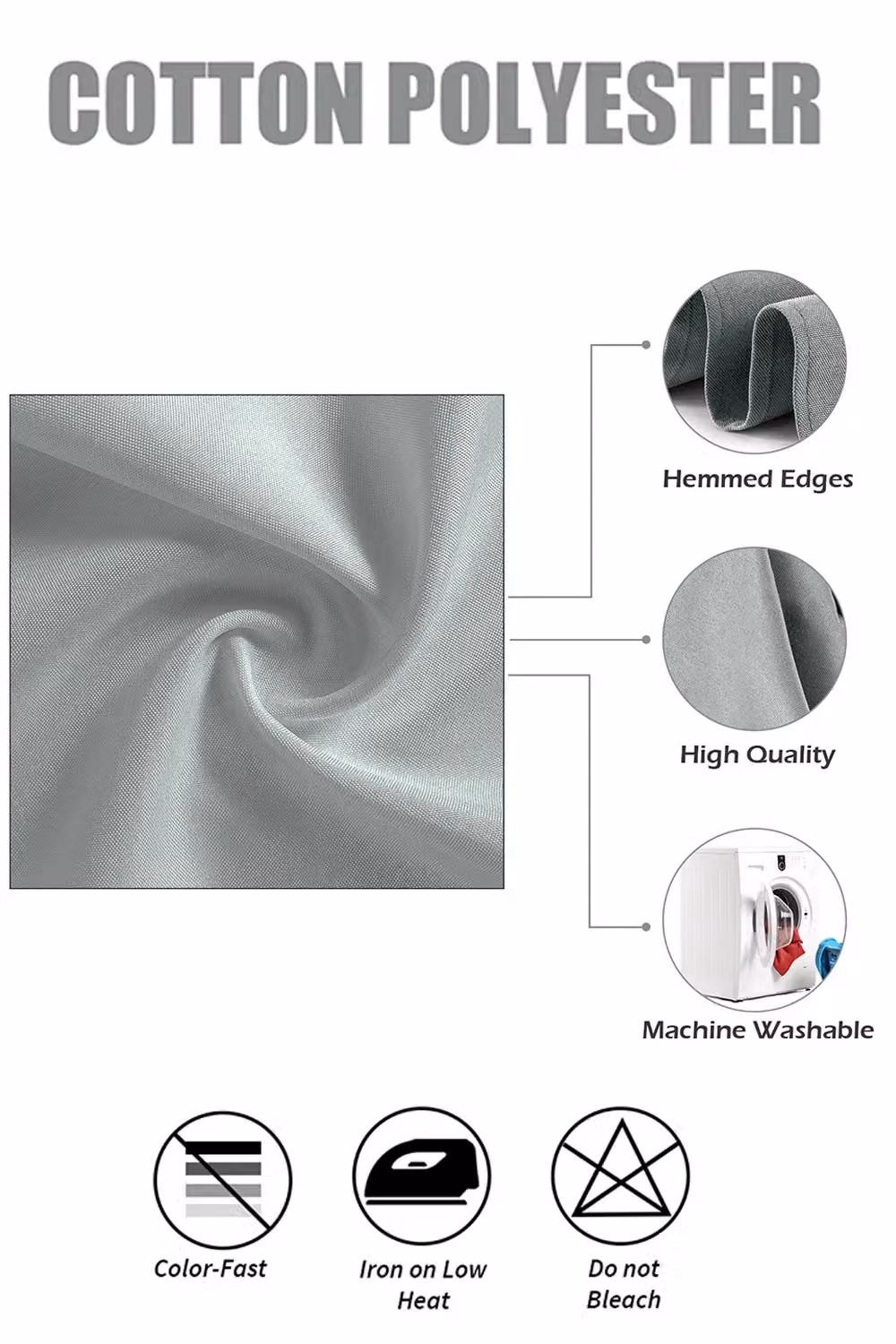 Neel Blue Reusable Polyester Table Napkins in Silver, W/D/H: 50 x 50 x 50 cm – 2