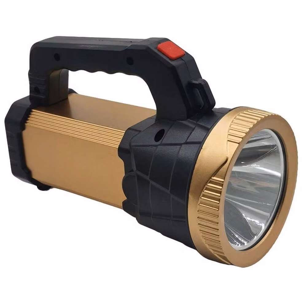 VOGREX Rechargeable LED Work Searchlight in Gold/Brass – 5