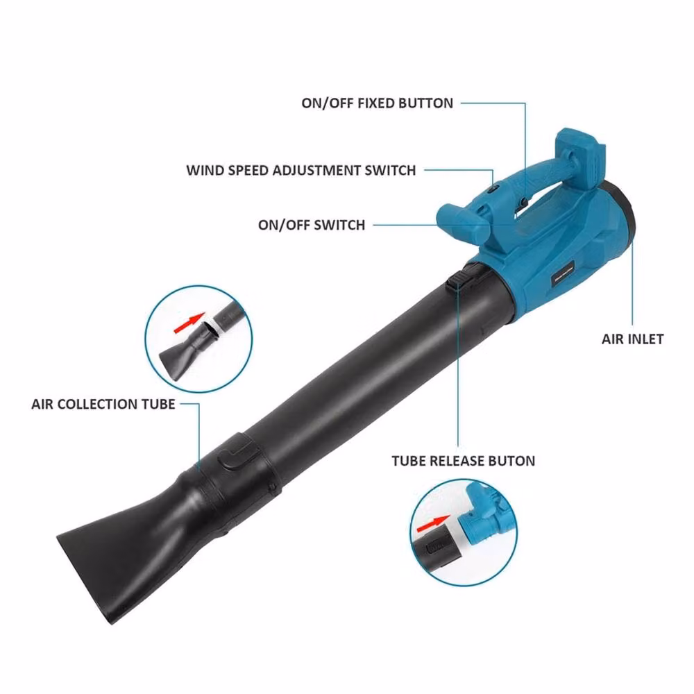 VOGREX 6 Speed Blower with 2 Batteries for Makita 18V, Blue – 3