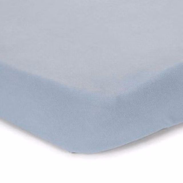 Little Dutch Organic Cotton Single Fitted Sheet in Blue, W/D/H: 90 x 200 cm